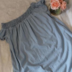 Off shoulder denim dress
